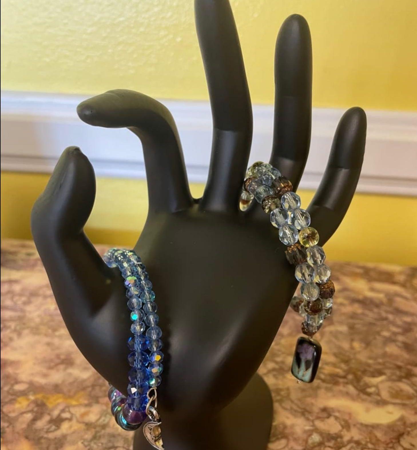 Memory wire bracelets, set of two