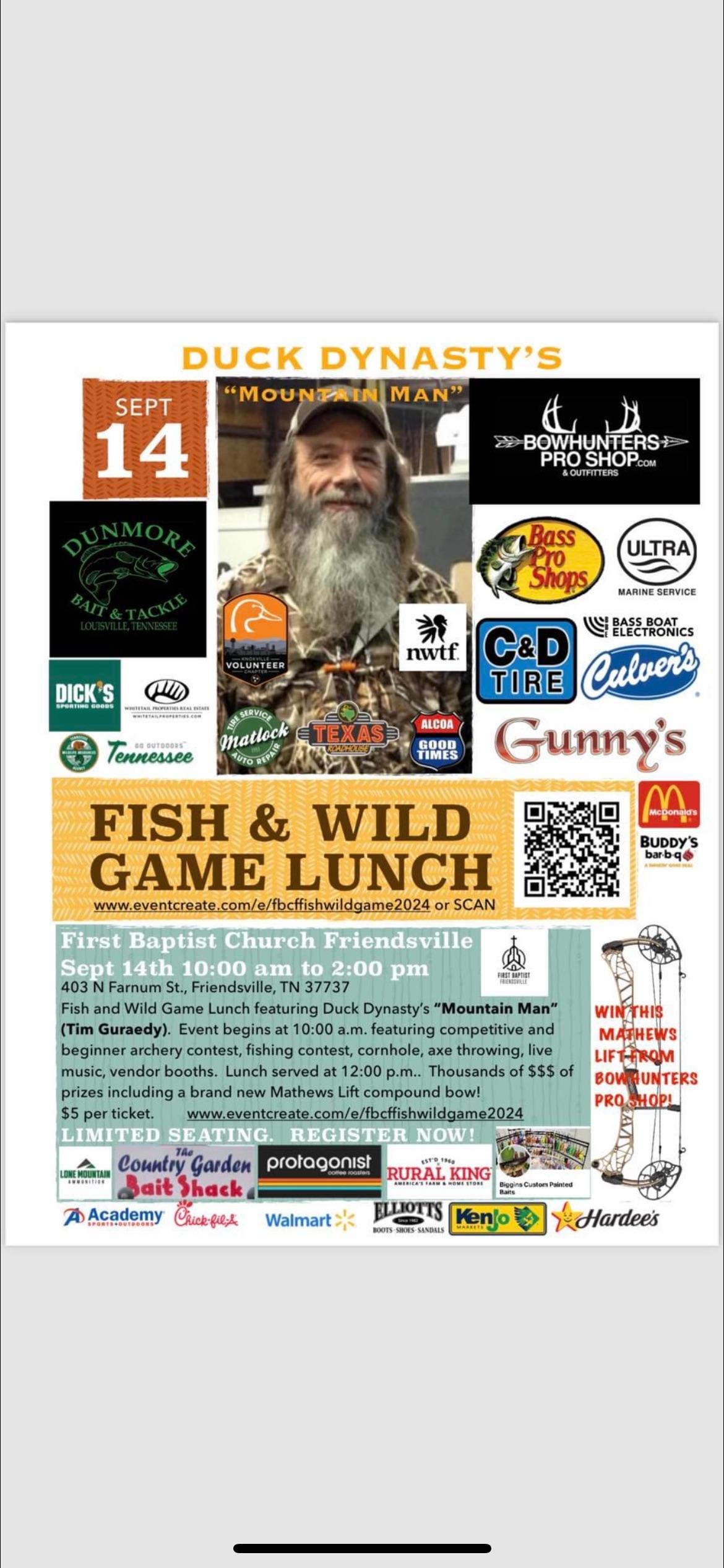 Fish & Wild Game Lunch