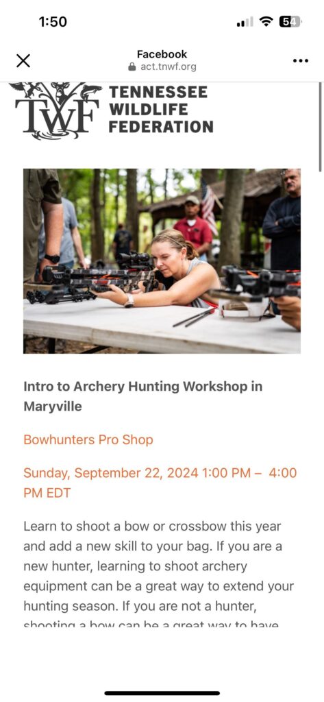 Intro to Archery Hunting Workshop in Maryville