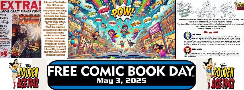 FREE COMIC BOOK DAY @ THE GOLDEN AGE 1942 WITH TRISTAN CRISP AND TIM MOEN !!