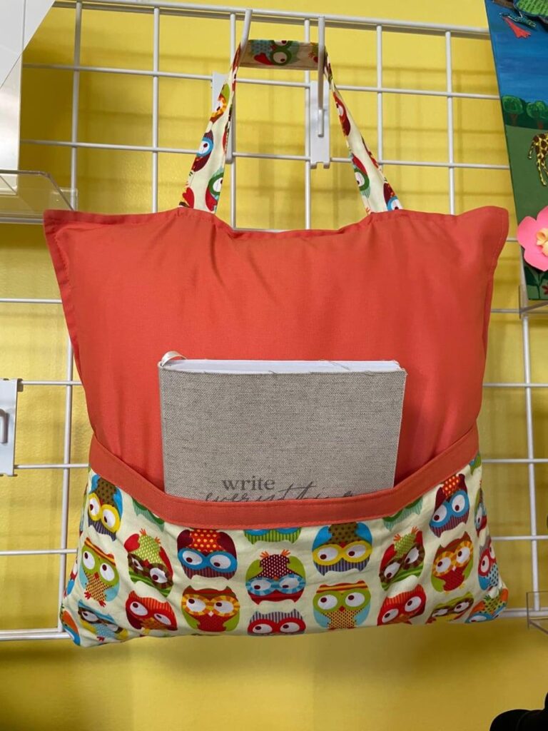 Machine Sew a Travel Pillow with Handle and Pocket, for book or iPad.