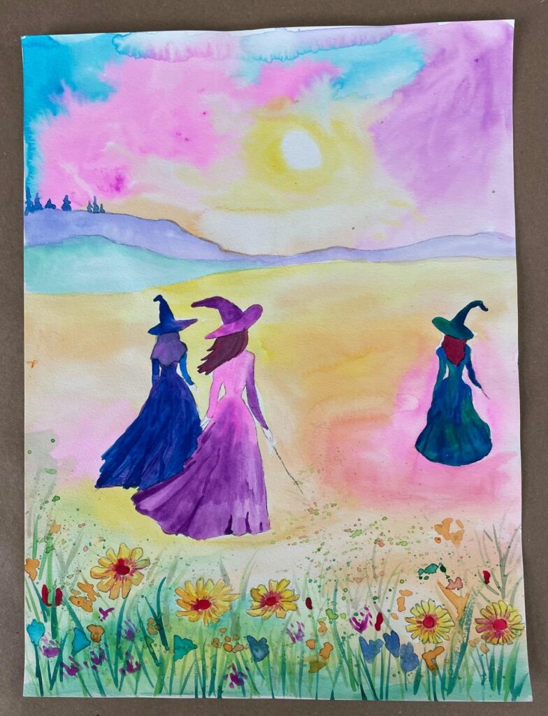 Watercolor class- 3 Witches