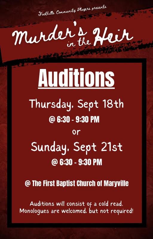 AUDITIONS: Murder's in the Heir