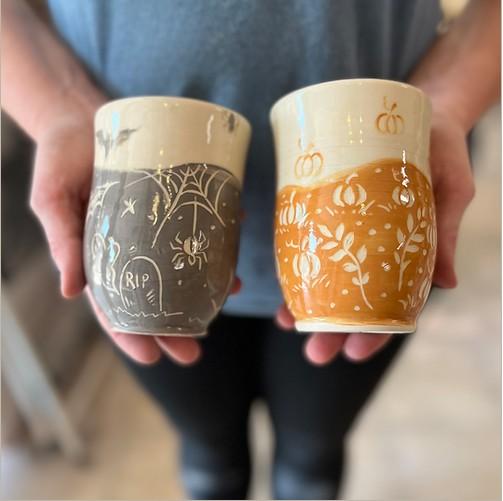 Fall Sgraffito Cups