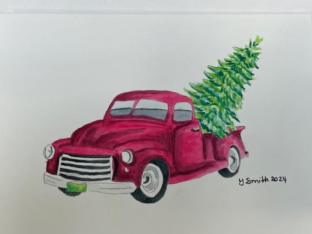 Watercolor Christmas Card class