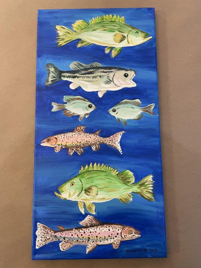 Dad+Me painting class, Fish and Chips