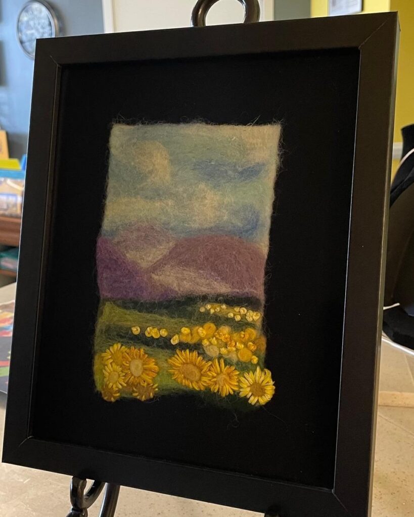 Needle-felted landscape