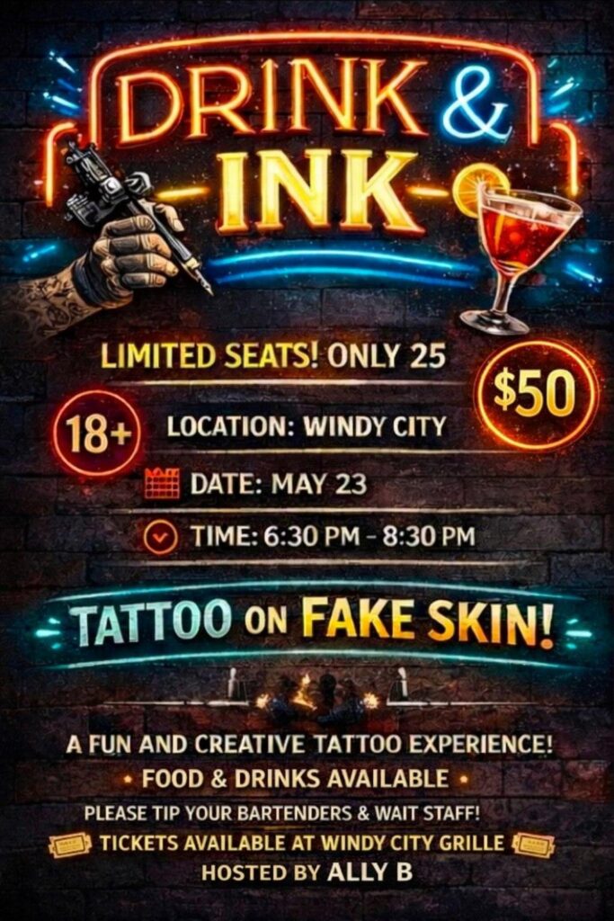 Drink & Ink with Ally B Inked
