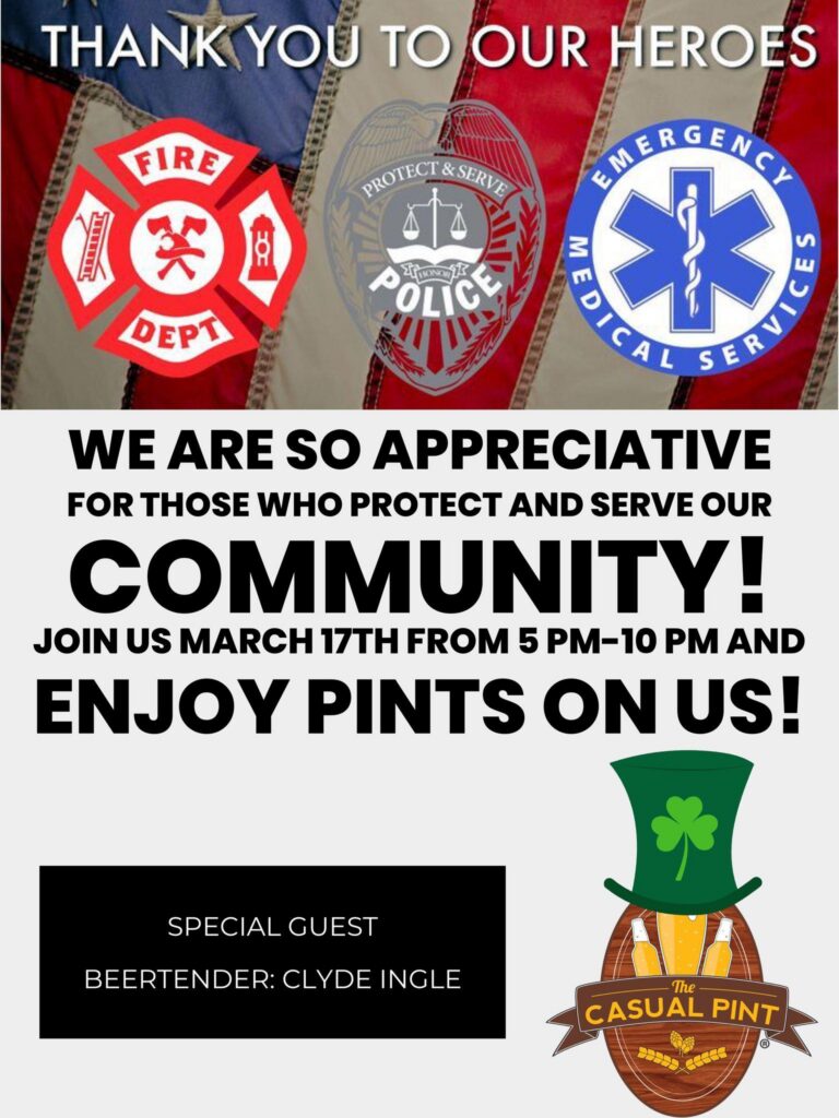 FIRST RESPONDERS GIVE BACK NIGHT! 🍀🍀🍀