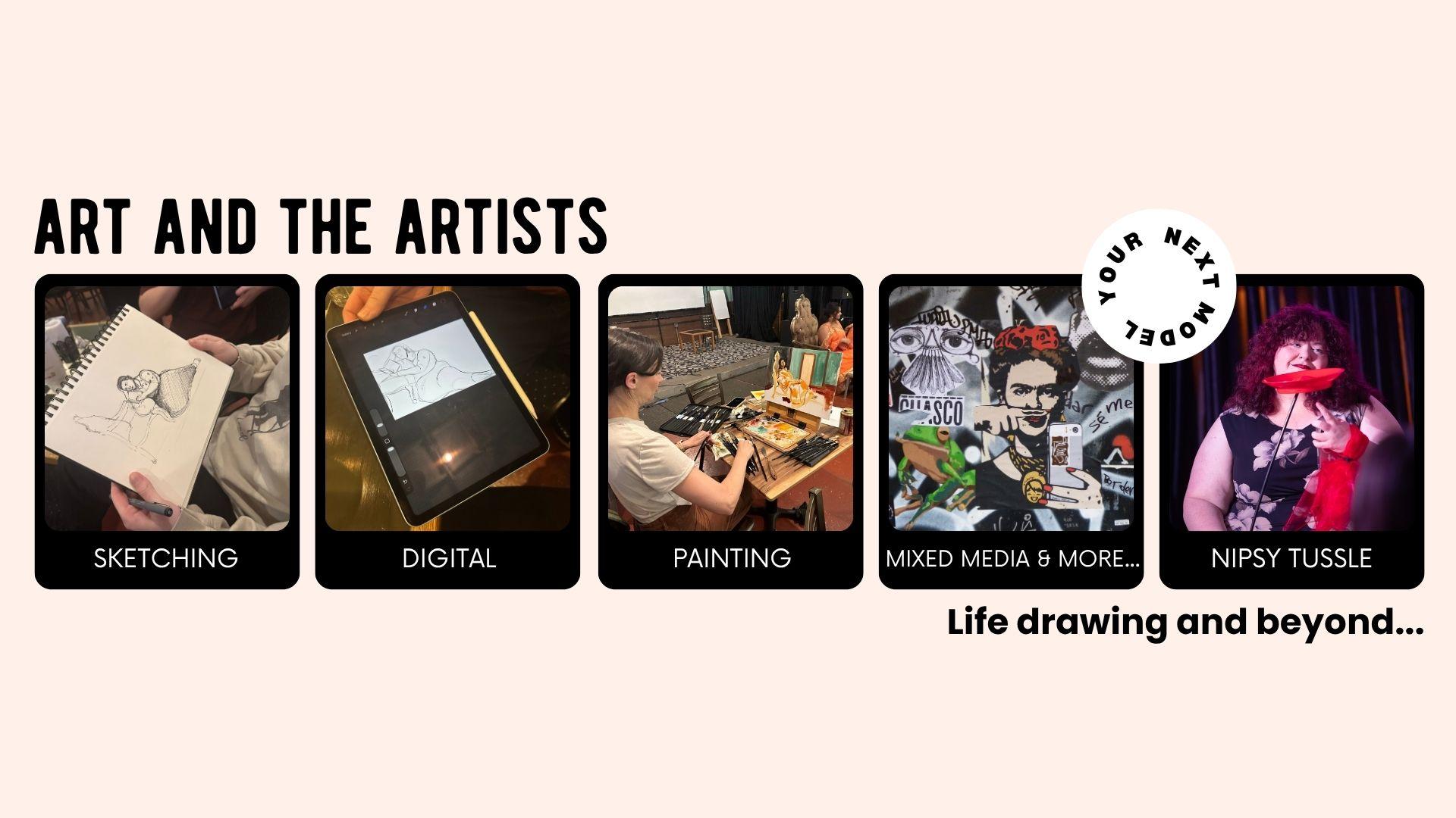 Live Art Creation with a Performing Artist as Model