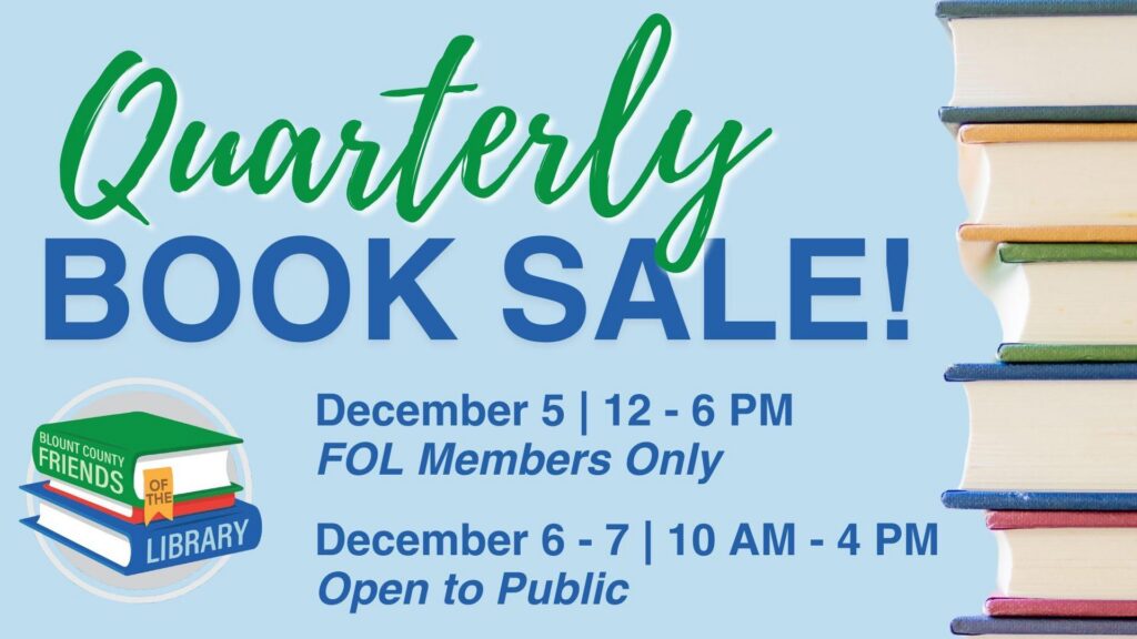 (4) Blount County Friends of the Library December Book Sale