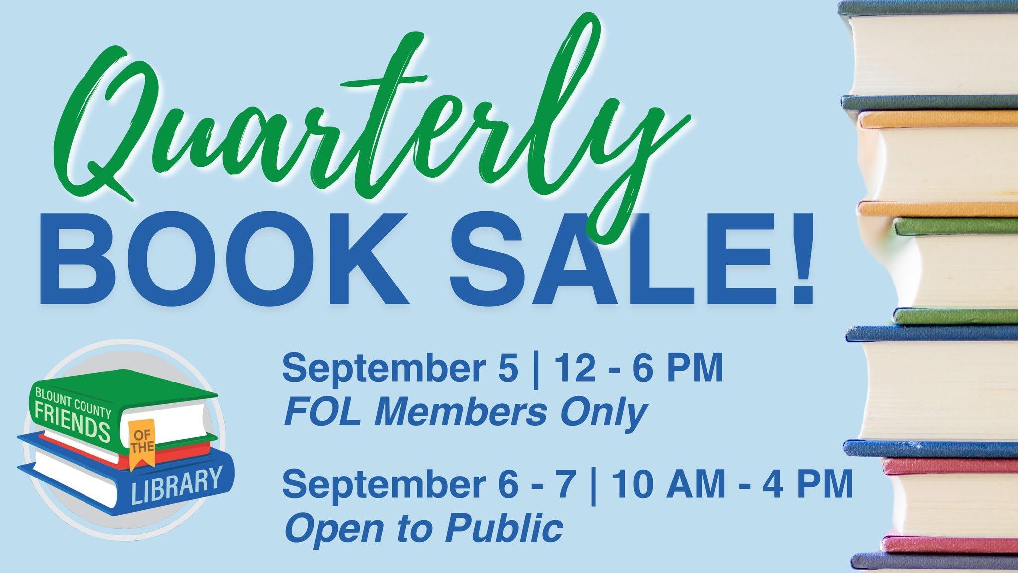 (4) Blount County Friends of the Library September Book Sale